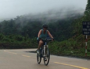 Cate cycling through Vietnam